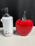 Two “Love” Ceramic Soap Dispensers