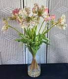 XL Pink Faux Floral Arrangement in Glass Vase