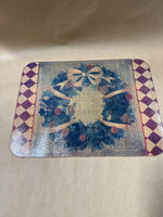 Glass Christmas Wreath Cutting Board