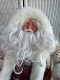 XL Santa Claus in Velvet Cloak Vintage Christmas Tree Topper or Decor