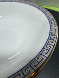 (G) 9-Piece Wedgwood England Palatia R4700 Greek Key Bone China Coupe Cereal Bowls Set