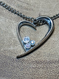 Silver Tone Necklace with Heart Pendant