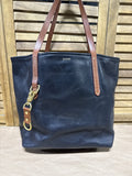 FOUNT Classic Black And Brown Bellfield Leather Shoulder Bag With Dust Bag And Care Instructions (B)