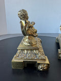 Pair of Louis XVI Gilt Bronze Vintage Andirons AS IS (READ DESCRIPTION CAREFULLY)