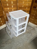 Sterilite White Plastic Drawers with Optional Casters
