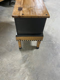 Footed Chest/Trunk with Black Painted Stripes