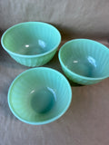 Ribbed Jadeite Fire King Nesting Bowls - Set Of 3 AS IS