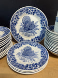 35-Piece Churchill England Myott Factory Blue Thanksgiving China Set