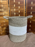 Woven Seagrass Style Storage Basket with Two Side Handles