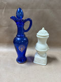 Blue And Cream Avon Cologne Bottles