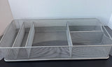 Trio of Silver Mesh Metal Desk Organizers