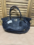 Coach Madison Gathered Black Leather 2Way Satchel Shoulder With Tags