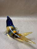 Blue And Amber Arte Murano ICET Glass Seal Figurine