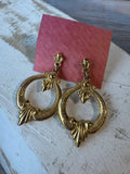 Avon Door Knocker Style Vintage Gold Tone Earrings