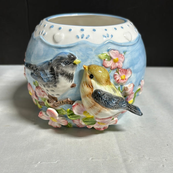 Ceramic 3D Blue Bird Bowl By Ganz