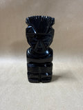 Black Onyx Obsidian Stone Aztec Figure (A)