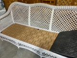 Cream Tone Wicker Sofa with Cushions