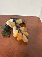 Vintage Carved Stone Jade and Rose Quartz Fruit Collection
