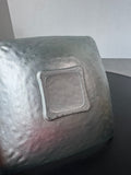 Blue & Green Swirl Reverse Painted Decorative Square Glass Bowl