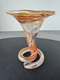 Murano Style Coiled Art Glass Trumpet Vase