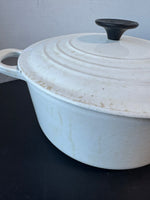 Le Creuset White Enamel Cast Iron Dutch Oven
