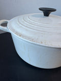Le Creuset White Enamel Cast Iron Dutch Oven