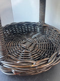 2-Tier Dark Brown Woven Basket Stand