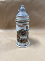 (B) German Beer Stein With Pewter Lid