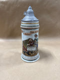 (B) German Beer Stein With Pewter Lid