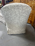 Pair of Upholstered Chairs, Tan/Taupe/Leaf Fabric