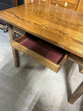 Oak Library Table with Drawer