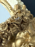 Cream And Gold Ornate Resin Cherub Wall Hanging Mirror
