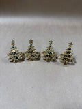 Set of 4 Christmas Tree Lenox Holiday Noel Gold Color Napkin Rings - 3 Sets Available // PRICED INDIVIDUALLY