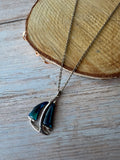 Abalone & Silver Tone Sailboat Necklace