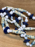 Rolled Paper & Plastic Beaded Necklace