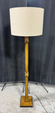 Wood Look Metal Double Pull Chain Floor Lamp (WORKS)
