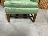 Green Upholstered Wingback Chair