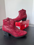 True Craft Faux Red Snakeskin Ankle Boots WOMEN’S SIZE 8.5