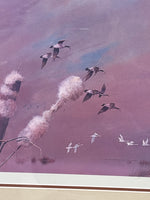 (A) Geese Flying Over Wetlands by Herb Jones; Signed