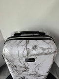 Bebe Reyna Hardside Carry-On Luggage in Gray & White Marble Print