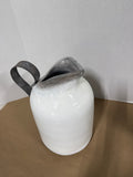 Heavy White Washed Ceramic Pitcher Vase