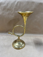 Brass French Horn Candle Stick Holder