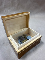 (C) Wood Music Box Hummel Switzerland WORKS READ DESCRIPTION
