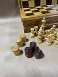 Mid Century Chess And Checker Set With Portable Case — Missing 2 Pieces