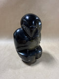 Sitting Black Obsidian Onyx Aztec Figure