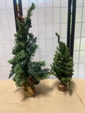 Faux Table Top Decorative Christmas Trees, 17"H, 24"H