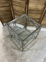 Metal/Glass Square End Table