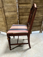 Single Dining Chair with Striped Seat Cushion