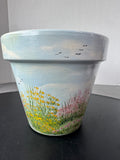Hand Painted Silma Italian Terracotta Flower Pot