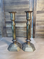 Pair Of Tall Brass Candle Stick Holders
